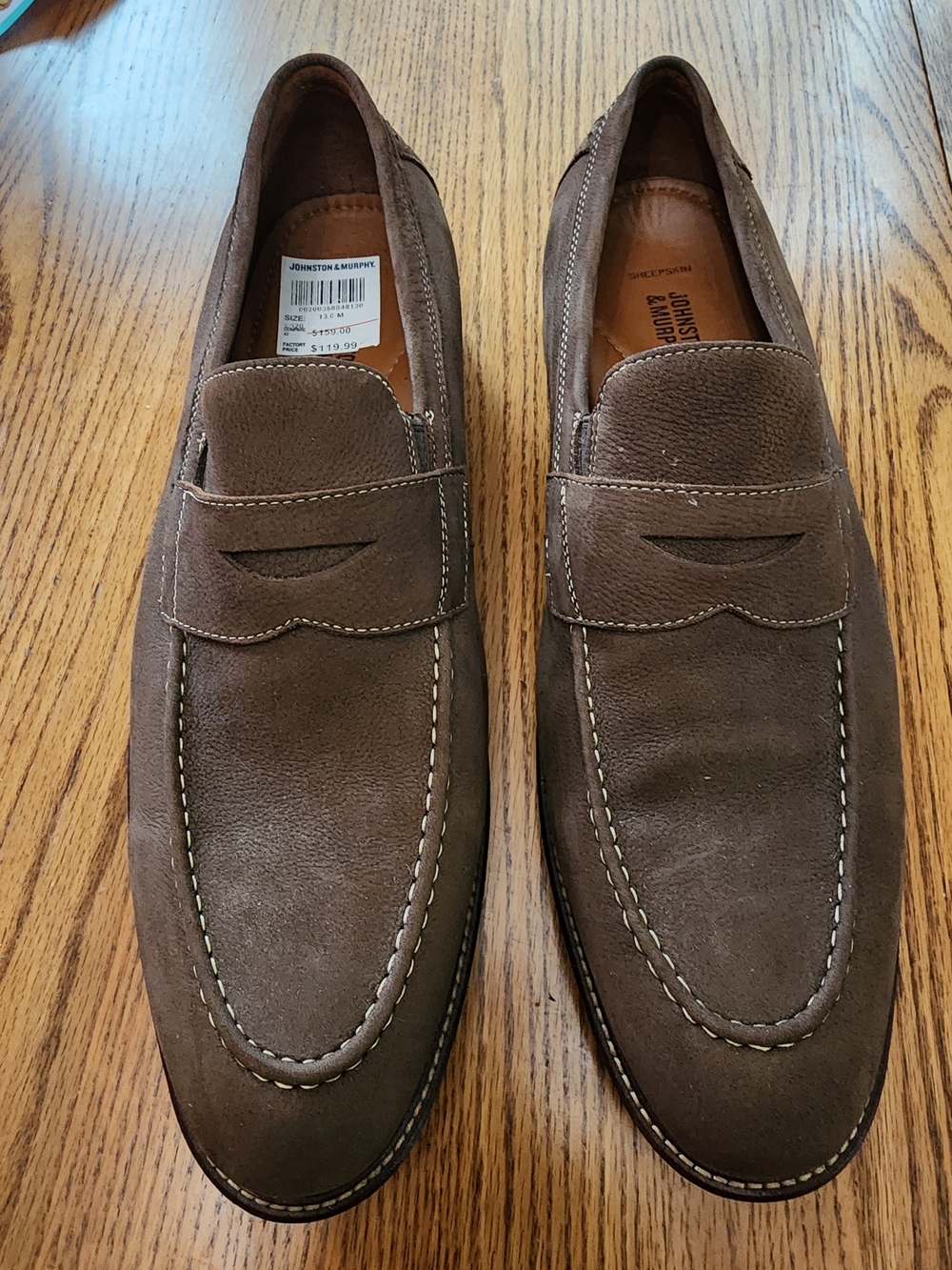 Johnston & Murphy Men’s Brown Suede Penny Loafers Sz 13
